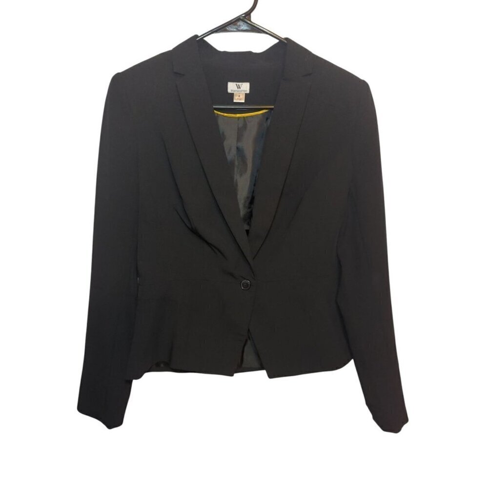 Worthington Blazer Women's Size 8 Black Business Single Button Jacket RN# 93677
